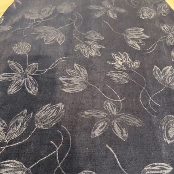 Betsy & Adam Vintage Pullover Sheath Dress Navy Blue Laser Floral Design Size 8 - Picture 7 of 10